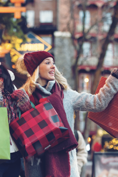 women shopping for christmas