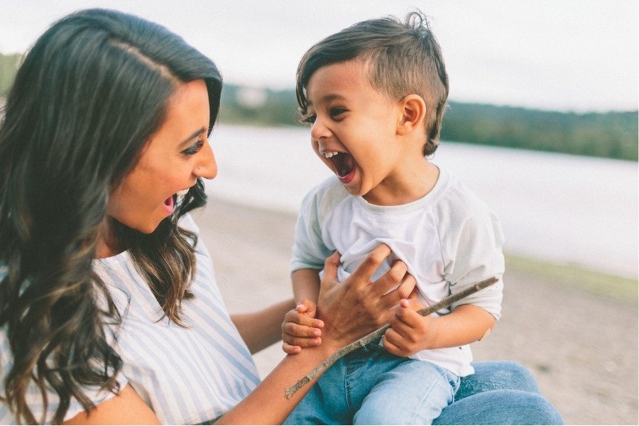 laughing with kids is benefit of being a single mom