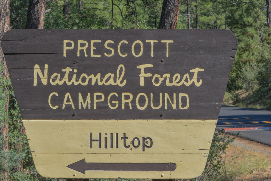 Prescott national forest sign